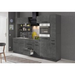 HELD MÖBEL Küchenzeile Tulsa, ohne E-Geräte, Breite 270 cm, schwarze Metallgriffe, MDF Fronten