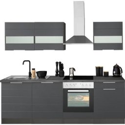 HELD MÖBEL Küche Luhe, 240 cm breit, wahlweise mit oder ohne E-Geräten, gefräste MDF-Fronten