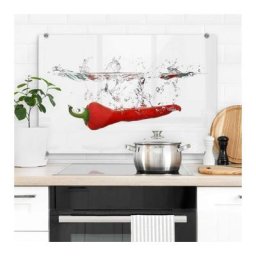 Wall-Art Herd-Abdeckplatte Spritzschutz Küche Chilischote, Glas, (1 tlg)