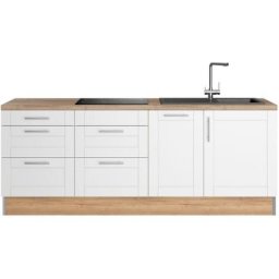 OPTIFIT Küche Ahus, 225 cm breit, ohne E-Geräte, Soft Close Funktion, MDF Fronten