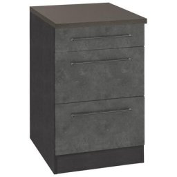 HELD MÖBEL Unterschrank Tulsa 50 cm breit, 1 Schubkasten, 2 große Auszüge, Metallgriff, MDF Front