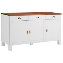 Home affaire Unterschrank Oslo 150 cm breit, 3 Türen, 3 Schubladen, aus massiver Kiefer, Metallgriffe