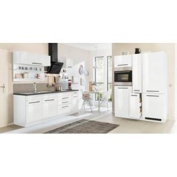 HELD MÖBEL Küchenzeile Tulsa, ohne E-Geräte, Breite 380 cm, schwarze Metallgriffe, MDF Fronten