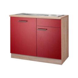 wiho Küchen Spülenschrank Montana 110 cm breit, inkl. Tür/Griff/Sockel für vollint. Geschirrspüler