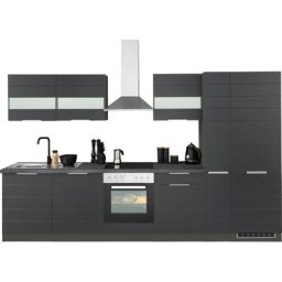HELD MÖBEL Küche Luhe, 330 cm breit, wahlweise mit oder ohne E-Geräten, gefräste MDF-Fronten