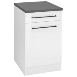 HELD MÖBEL Unterschrank Tulsa 50 cm breit, 1 Tür, 1 Schubkasten, schwarzer Metallgriff, MDF Front