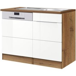 HELD MÖBEL Spülenschrank Brindisi 110 cm breit, inkl. Möbeltür für Geschirrspüler sowie Einbauspüle