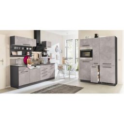 HELD MÖBEL Küchenzeile Tulsa, ohne E-Geräte, Breite 360 cm, schwarze Metallgriffe, MDF Fronten