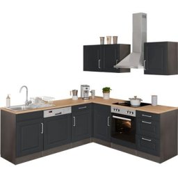 HELD MÖBEL Winkelküche Stockholm, Stellbreite 220/220 cm, mit hochwertigen MDF Fronten im Landhaus-Stil