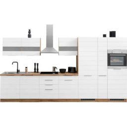 HELD MÖBEL Küche Luhe, 390 cm breit, wahlweise mit oder ohne E-Geräten, gefräste MDF-Fronten
