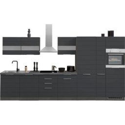 HELD MÖBEL Küche Luhe, 390 cm breit, wahlweise mit oder ohne E-Geräten, gefräste MDF-Fronten