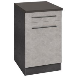 HELD MÖBEL Unterschrank Tulsa 50 cm breit, 1 Tür, 1 Schubkasten, schwarzer Metallgriff, MDF Front