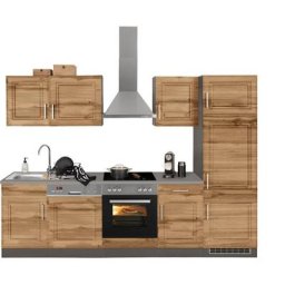 HELD MÖBEL Küchenzeile Stockholm, Breite 280 cm, mit hochwertigen MDF Fronten im Landhaus-Stil