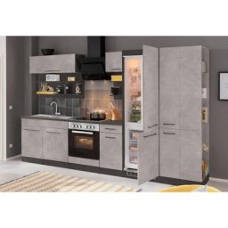 HELD MÖBEL Küchenzeile Tulsa, ohne E-Geräte, Breite 300 cm, schwarze Metallgriffe, MDF Fronten