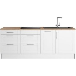 OPTIFIT Küche Ahus, 225 cm breit, ohne E-Geräte, Soft Close Funktion, MDF Fronten