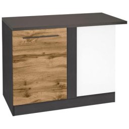 HELD MÖBEL Eckunterschrank Tulsa 110 cm breit, 1 Tür, schwarzer Metallgriff, hochwertige MDF Front