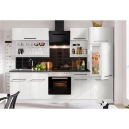HELD MÖBEL Küchenzeile Tulsa, ohne E-Geräte, Breite 270 cm, schwarze Metallgriffe, MDF Fronten