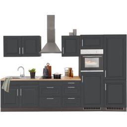 HELD MÖBEL Küchenzeile Stockholm, Breite 330 cm, mit hochwertigen MDF Fronten im Landhaus-Stil