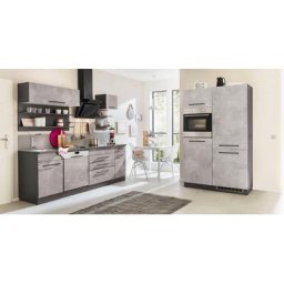 HELD MÖBEL Küchenzeile Tulsa, ohne E-Geräte, Breite 350 cm, schwarze Metallgriffe, MDF Fronten