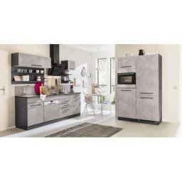 HELD MÖBEL Küchenzeile Tulsa, ohne E-Geräte, Breite 330 cm, schwarze Metallgriffe, MDF Fronten