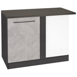 HELD MÖBEL Eckunterschrank Tulsa 110 cm breit, 1 Tür, schwarzer Metallgriff, hochwertige MDF Front