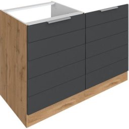 HELD MÖBEL Spülenschrank Luhe 120 cm breit, hochwertige MDF-Fronten mit waagerechter Lisene