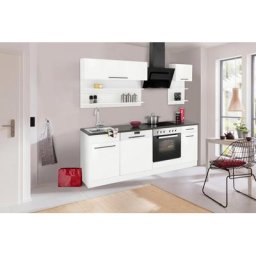 HELD MÖBEL Küchenzeile Tulsa, ohne E-Geräte, Breite 210 cm, schwarze Metallgriffe, MDF Fronten