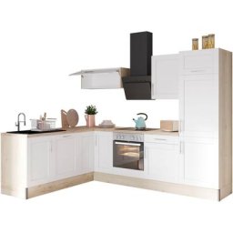 OPTIFIT Küche Ahus, 200 x 270 cm breit, ohne E-Geräte, Soft Close Funktion, MDF Fronten