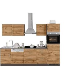 HELD MÖBEL Küchenzeile Stockholm, Breite 280 cm, mit hochwertigen MDF Fronten im Landhaus-Stil