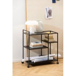 andas Rollwagen Vilho, (1 St), Servierwagen in Metall, in 4 Ebenen, 4 Rollen und 70x40x85 cm (LBH)