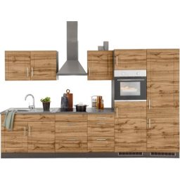 HELD MÖBEL Küchenzeile Stockholm, Breite 330 cm, mit hochwertigen MDF Fronten im Landhaus-Stil