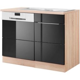 HELD MÖBEL Spülenschrank Brindisi 110 cm breit, inkl. Möbeltür für Geschirrspüler sowie Einbauspüle