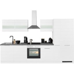 HELD MÖBEL Küche Luhe, 330 cm breit, wahlweise mit oder ohne E-Geräten, gefräste MDF-Fronten