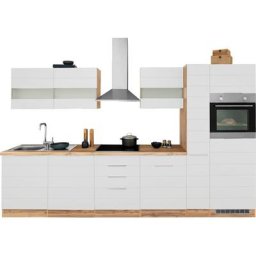 HELD MÖBEL Küche Luhe, 330 cm breit, wahlweise mit oder ohne E-Geräten, gefräste MDF-Fronten