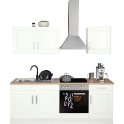 HELD MÖBEL Küchenzeile Stockholm, Breite 210 cm, mit hochwertigen MDF Fronten im Landhaus-Stil