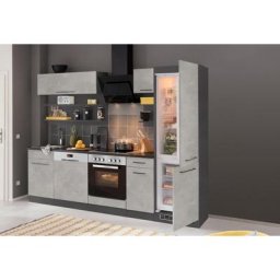 HELD MÖBEL Küchenzeile Tulsa, ohne E-Geräte, Breite 270 cm, schwarze Metallgriffe, MDF Fronten
