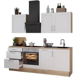 OPTIFIT Küche Ahus, 225 cm breit, ohne E-Geräte, MDF Fronten, Soft Close Funktion