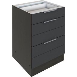 HELD MÖBEL Auszugsunterschrank Luhe 60 cm breit, hochwertige MDF-Fronten mit waagerechter Lisene