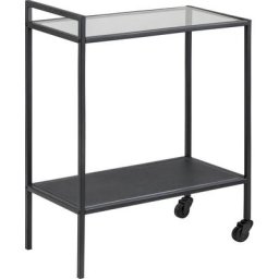 andas Rollwagen Stoke, (1 St), Servierwagen mit 2 Rollen und 2 Ebene in Glas und Metall