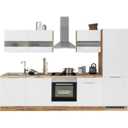 HELD MÖBEL Küche Luhe, 300 cm breit, wahlweise mit oder ohne E-Geräten, gefräste MDF-Fronten