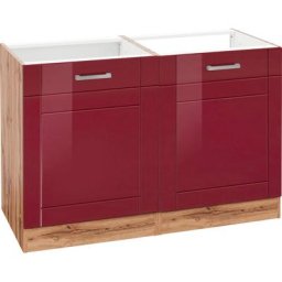 HELD MÖBEL Spülenschrank Tinnum 120 cm breit, MDF-Fronten, Metallgriffe, inklusive Einbauspüle