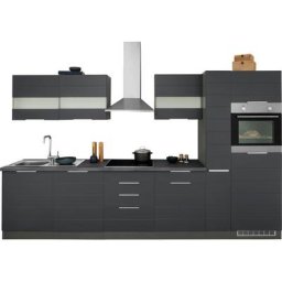 HELD MÖBEL Küche Luhe, 330 cm breit, wahlweise mit oder ohne E-Geräten, gefräste MDF-Fronten