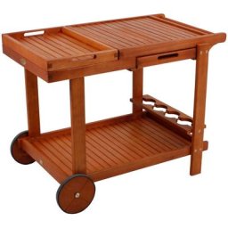 Garden Pleasure Servierwagen HAYWARD, Eukalyptusholz, 100x60 cm, rollbar