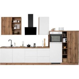 HELD MÖBEL Küche Bruneck, 380cm breit, ohne E-Geräte, hochwertige MDF-Fronten