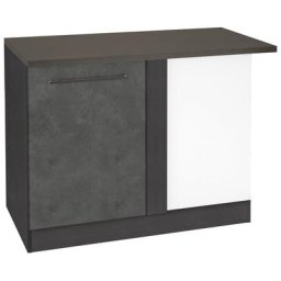 HELD MÖBEL Eckunterschrank Tulsa 110 cm breit, 1 Tür, schwarzer Metallgriff, hochwertige MDF Front