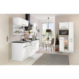HELD MÖBEL Küchenzeile Tulsa, ohne E-Geräte, Breite 320 cm, schwarze Metallgriffe, MDF Fronten