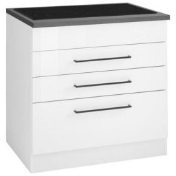HELD MÖBEL Kochfeldumbauschrank Tulsa 80 cm breit, 2 Schubladen, 1 großer Auszug, schwarzer Metallgriff
