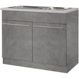 wiho Küchen Spülenschrank Chicago 100 cm breit, inkl. Einbauspüle aus Edelstahl