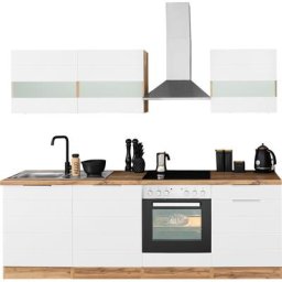 HELD MÖBEL Küche Luhe, 240 cm breit, wahlweise mit oder ohne E-Geräten, gefräste MDF-Fronten