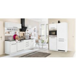 HELD MÖBEL Küchenzeile Tulsa, ohne E-Geräte, Breite 350 cm, schwarze Metallgriffe, MDF Fronten